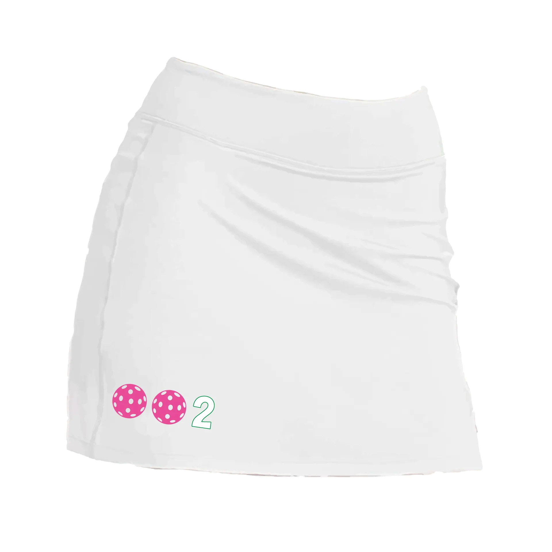 002 With Pickleballs (Colors White, Green, Yellow, Pink) | Women's Pickleball Skort