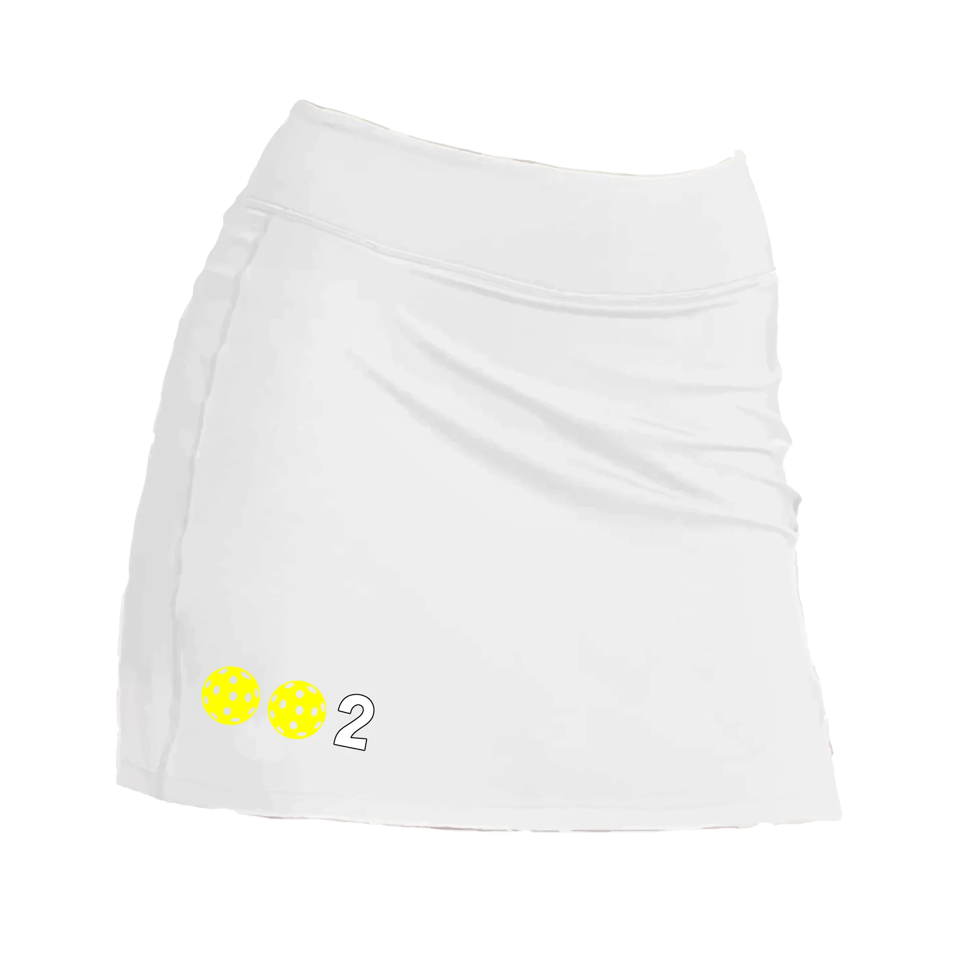 002 With Pickleballs (Colors White, Green, Yellow, Pink) | Women's Pickleball Skort