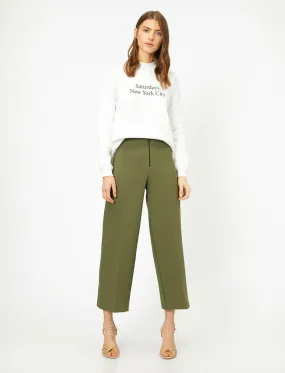 16322 Khaki Zipper Detail Trousers