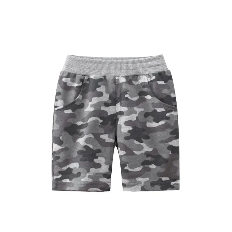 2024 Summer Boys Camouflage Shorts Cotton Trousers Kids Beachwear Children Loose Sport Beach Shorts Sweatpants 2-7Y