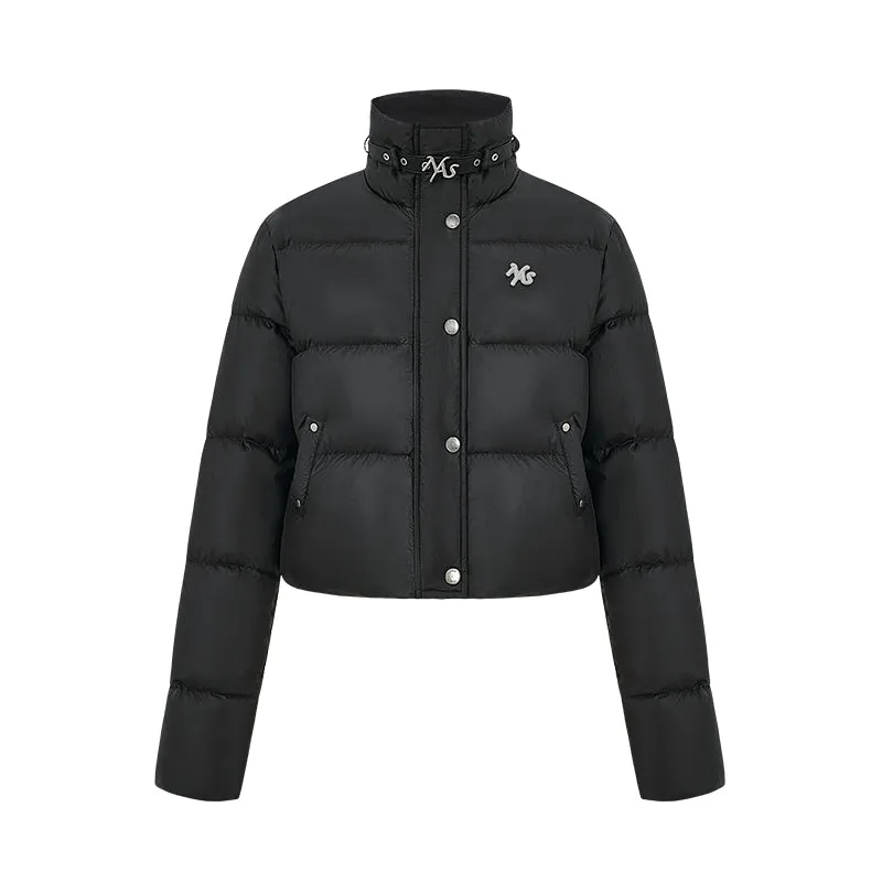  5°C Cloud Down Jacket | 90% White Duck Down Shimmer Short Puffer with Stand Collar-NAWS