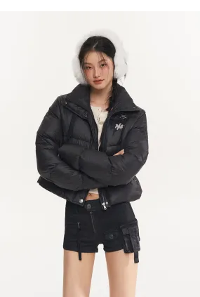  5°C Cloud Down Jacket | 90% White Duck Down Shimmer Short Puffer with Stand Collar-NAWS