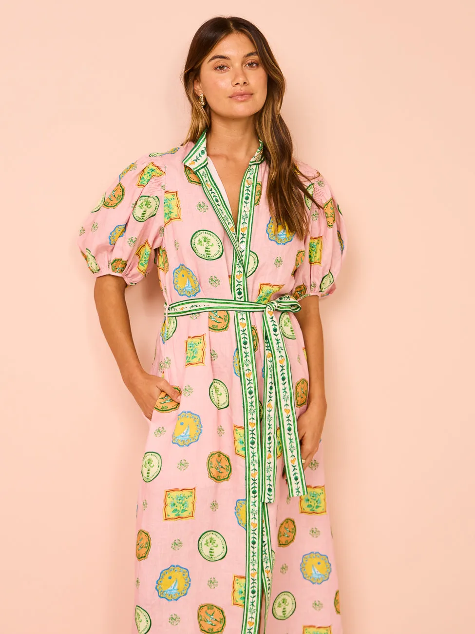 Alemais Porcelain Shirtdress in Pink