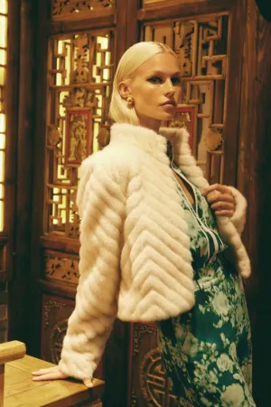 Altair Faux Fur Jacket | Porcelain