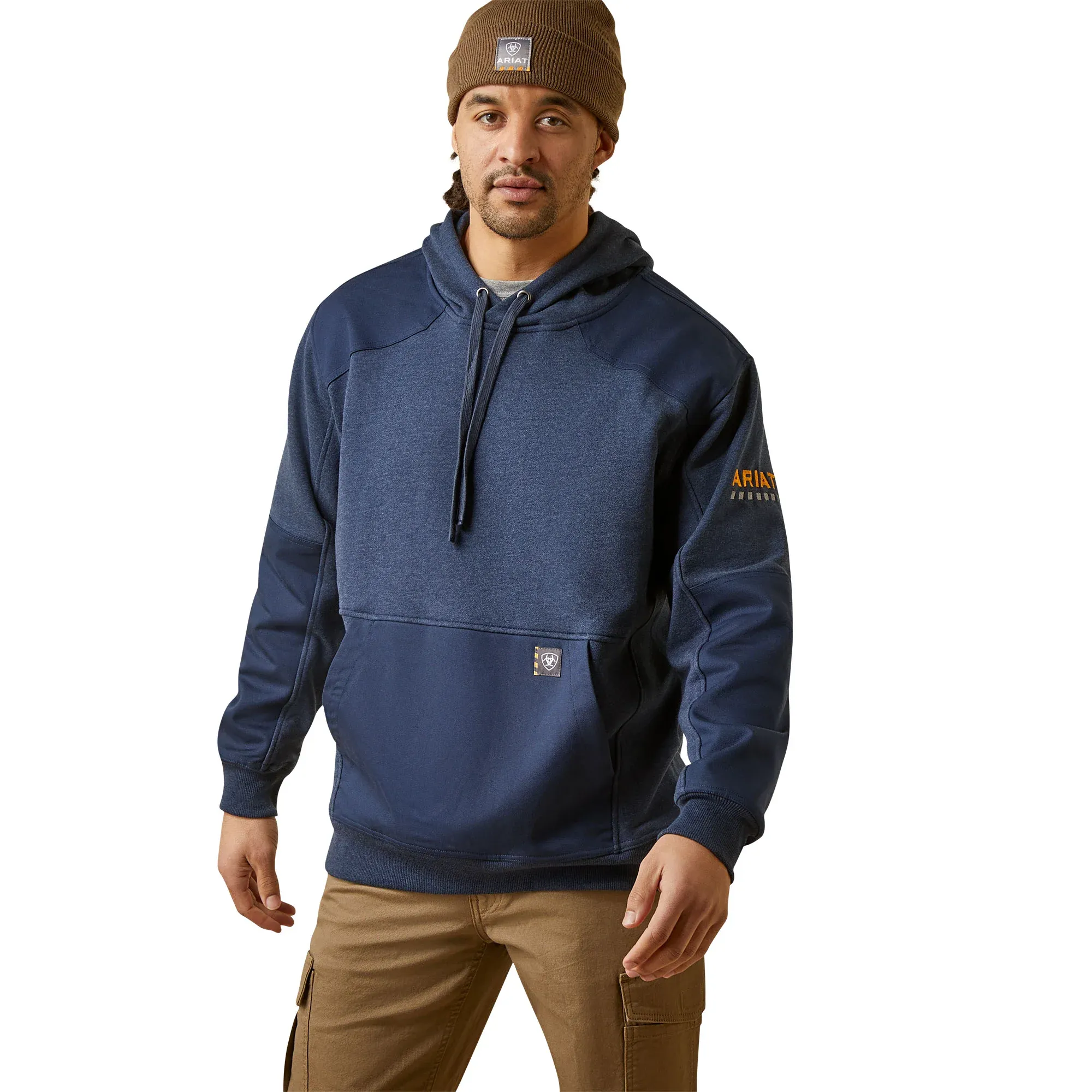 Ariat Men's Rebar Workman DuraCanvas Navy Heather Hoodie