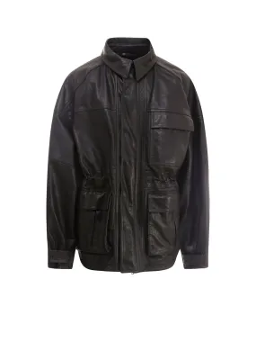 Balenciaga Leather Parka Jacket