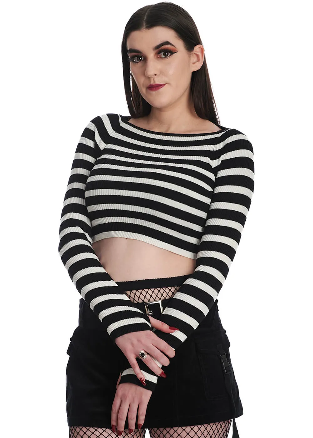 Banned Frances Striped 50's Jumper Black White