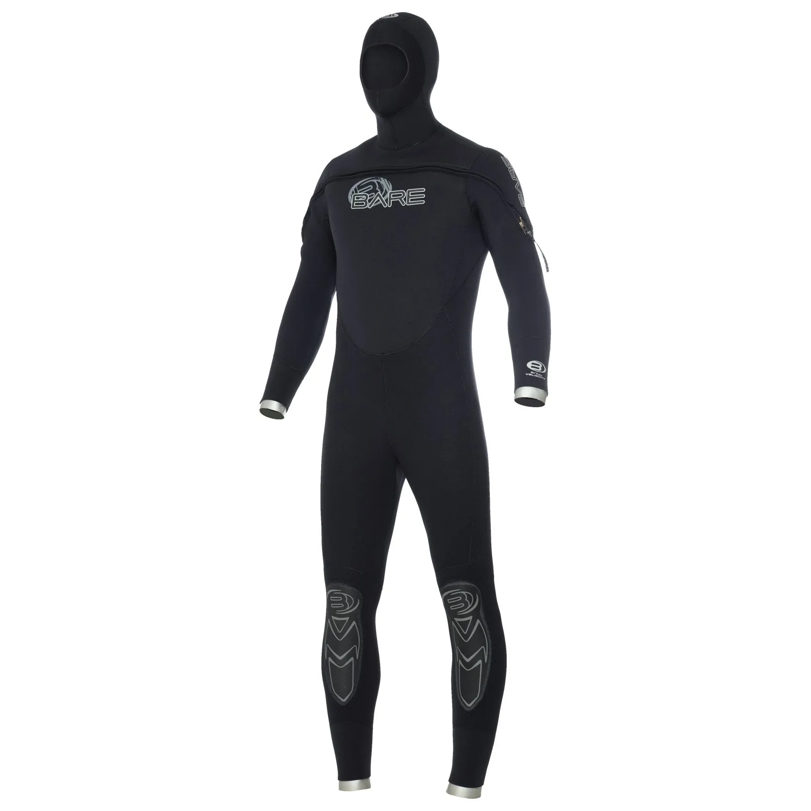 Bare 8/7 Mens Velocity Hooded Semi Dry Dive Wetsuit