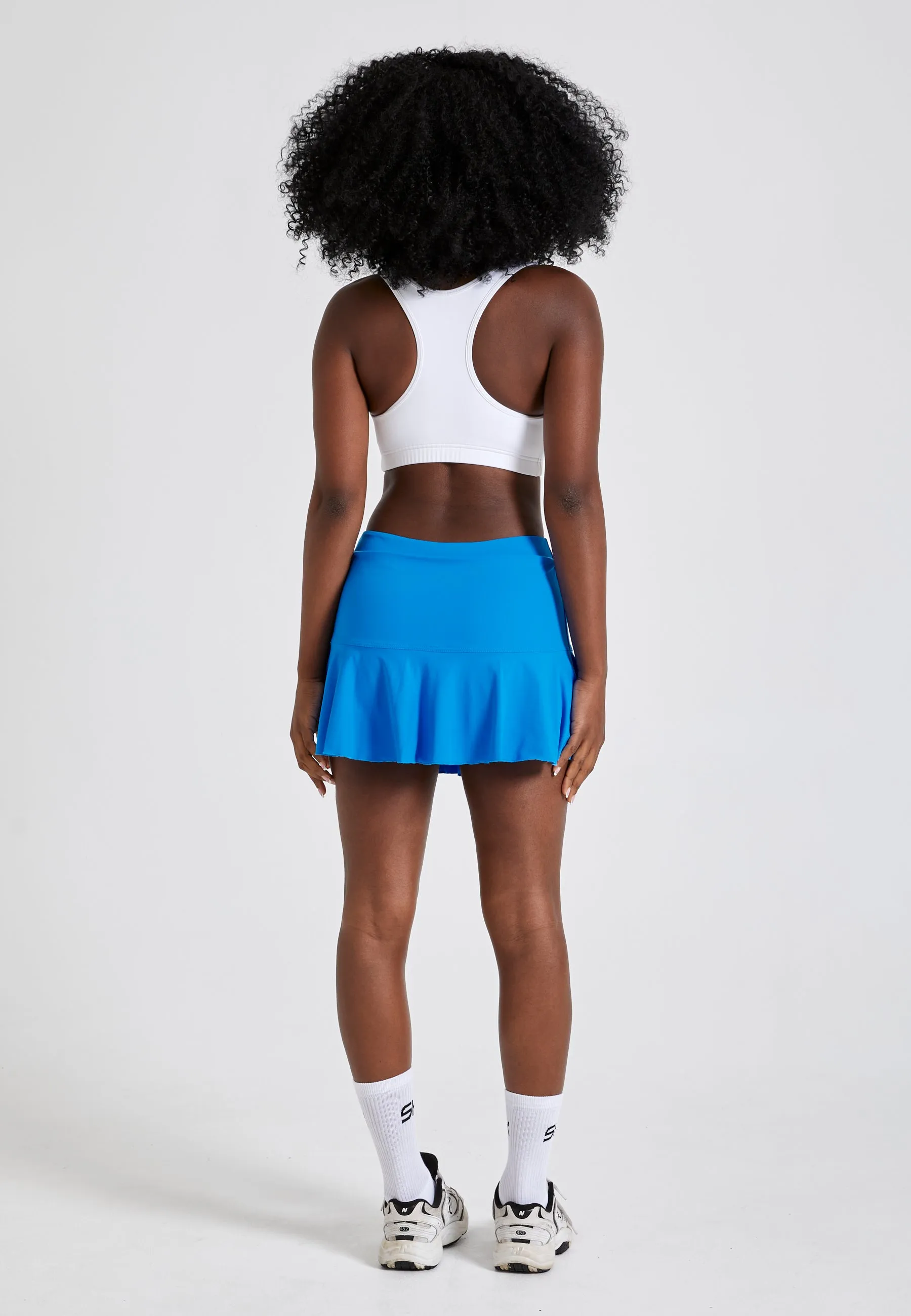 Bell-shaped tennis skirt / skort, cyan blue