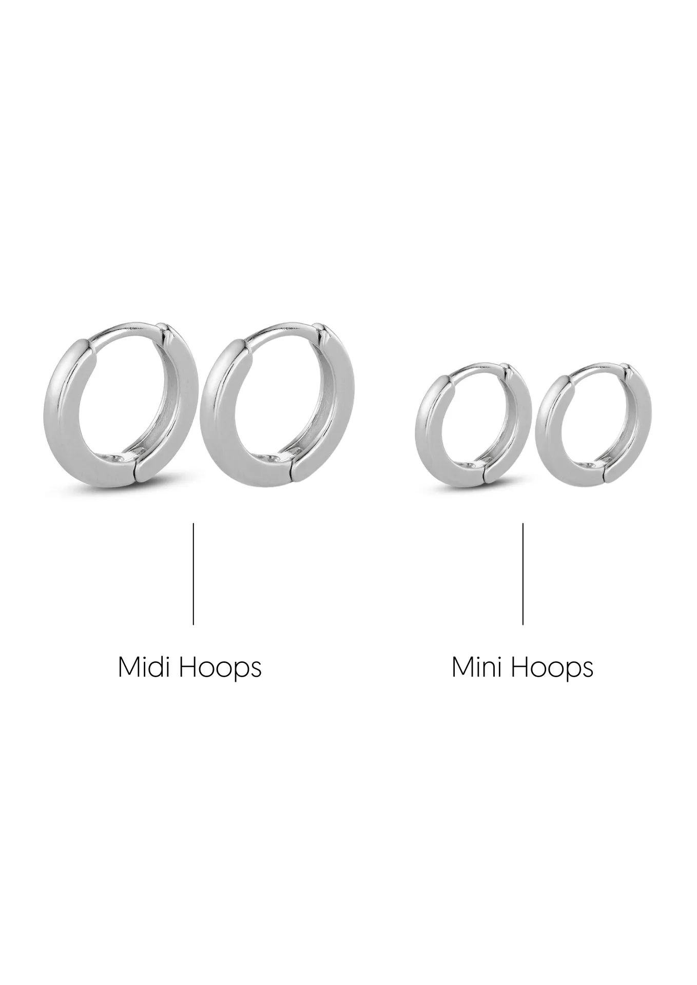 Berlin Spike Hoops Silver