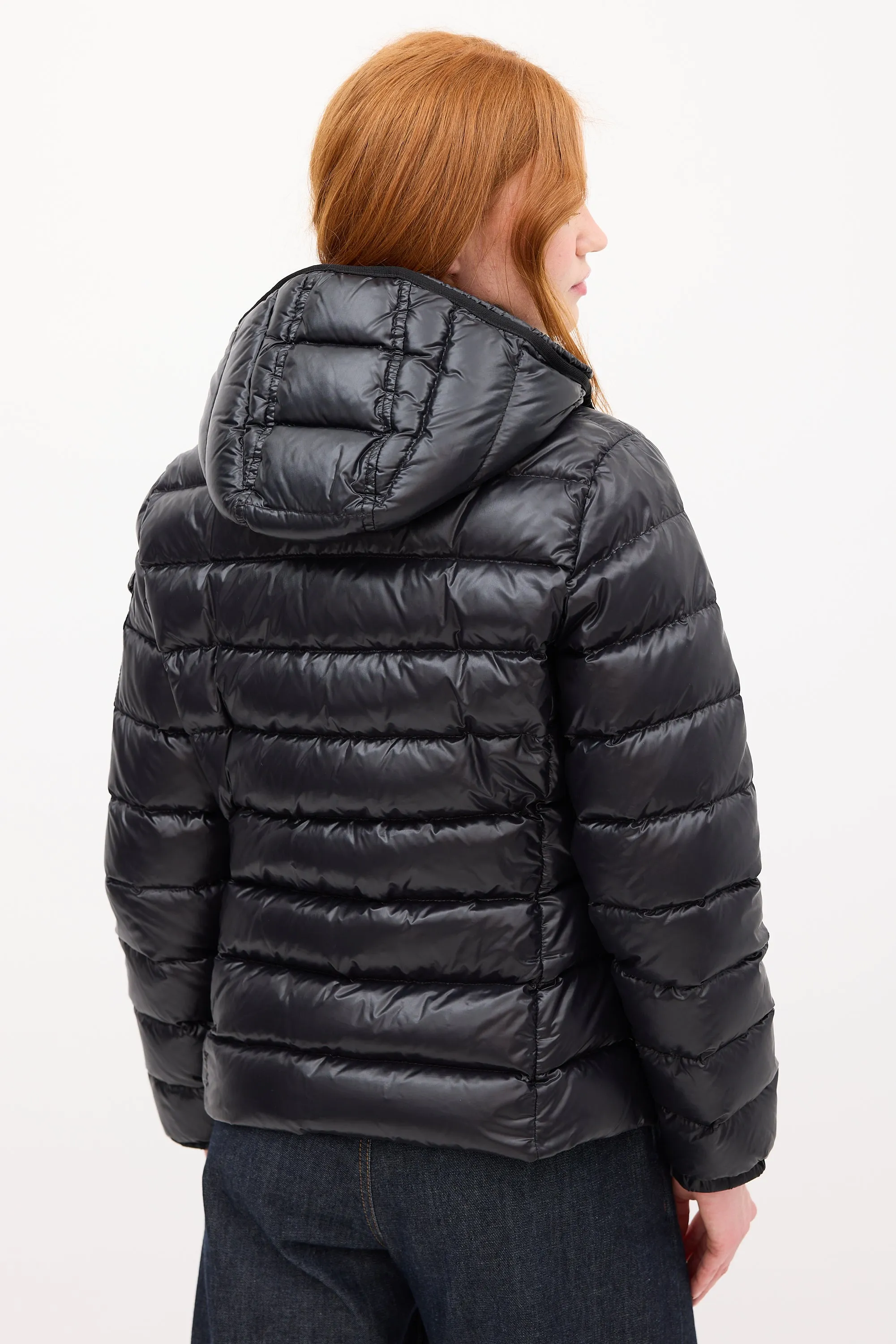 Black Down & Nylon Bady Puffer Jacket