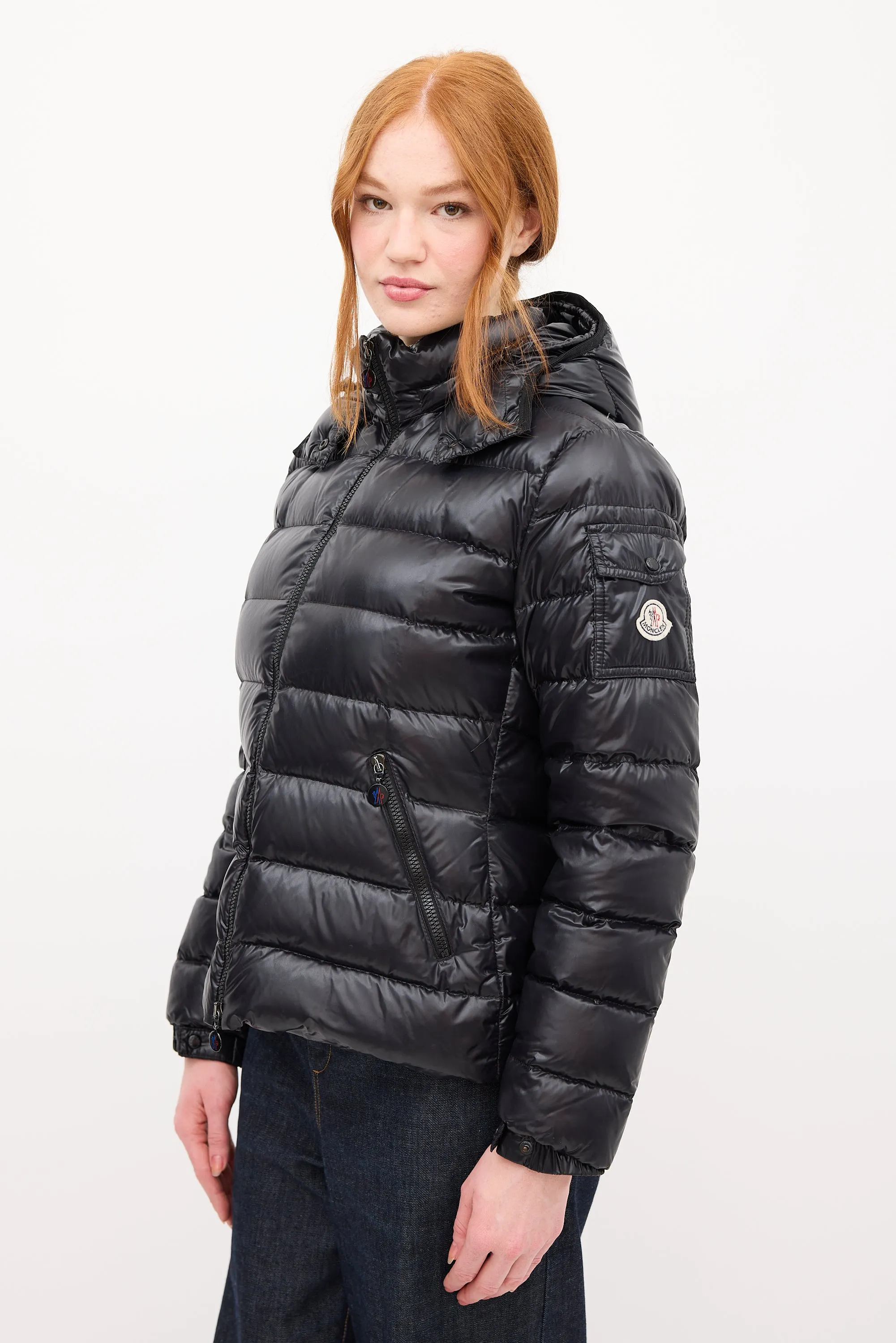 Black Down & Nylon Bady Puffer Jacket