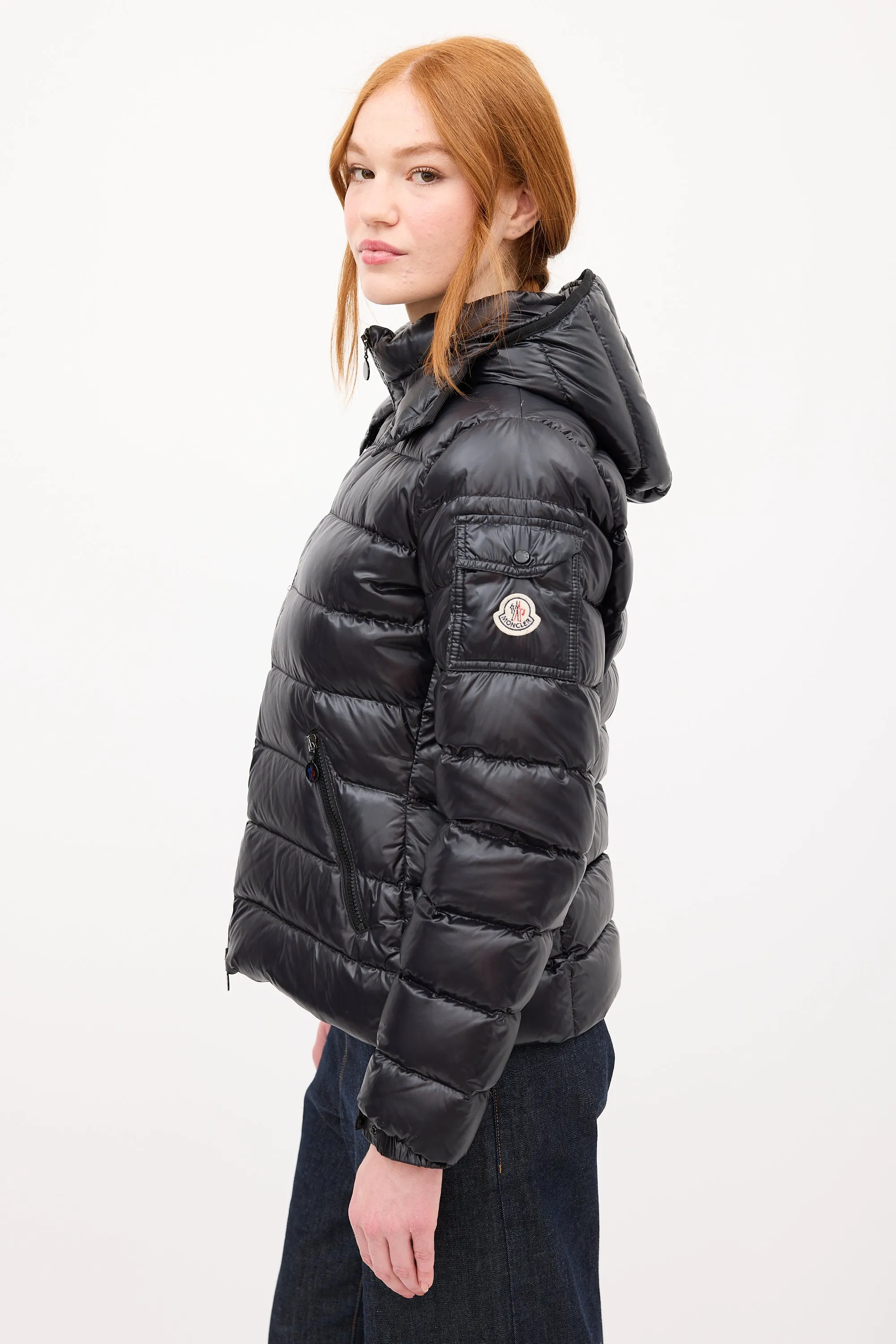 Black Down & Nylon Bady Puffer Jacket