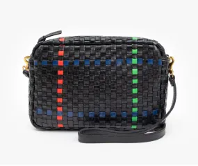 Black Plaid Woven Crossbody