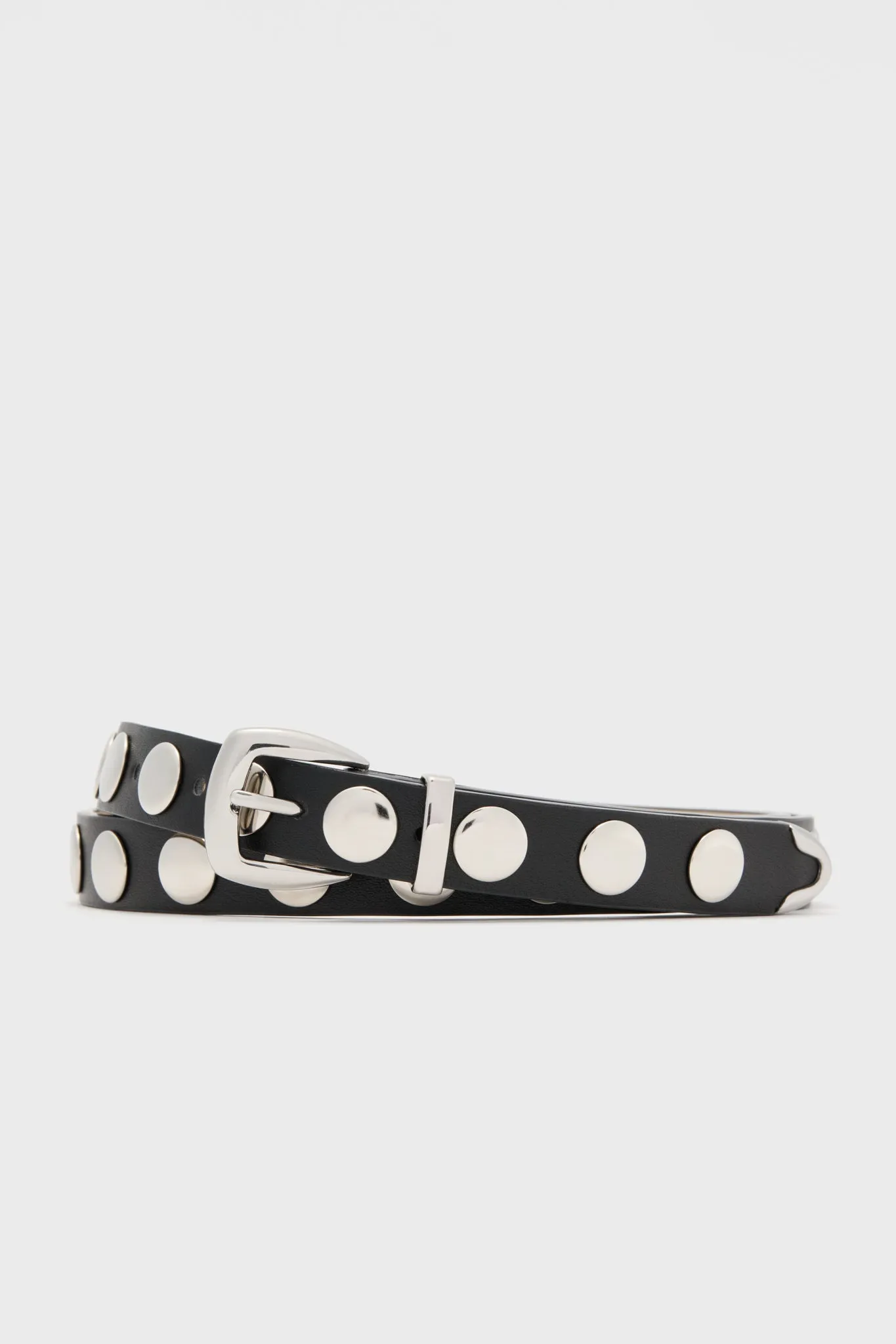 Black Studded Disc Belt