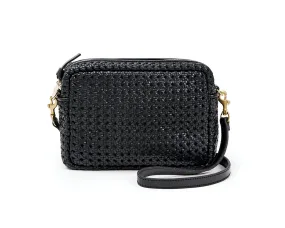 Black Woven Rattan Crossbody