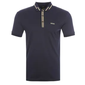 BOSS Paule1 Polo Shirt in Navy & Gold