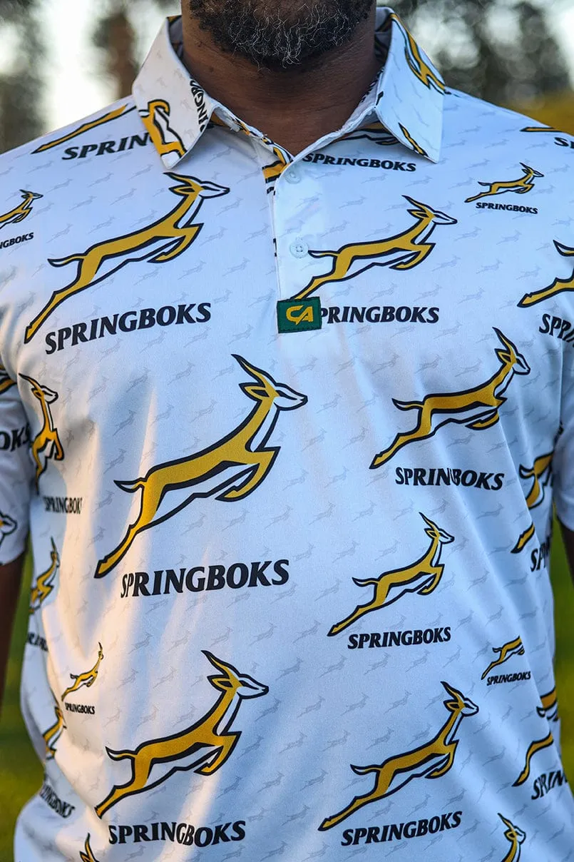 CA Springbok Golf Shirt | White Bokke