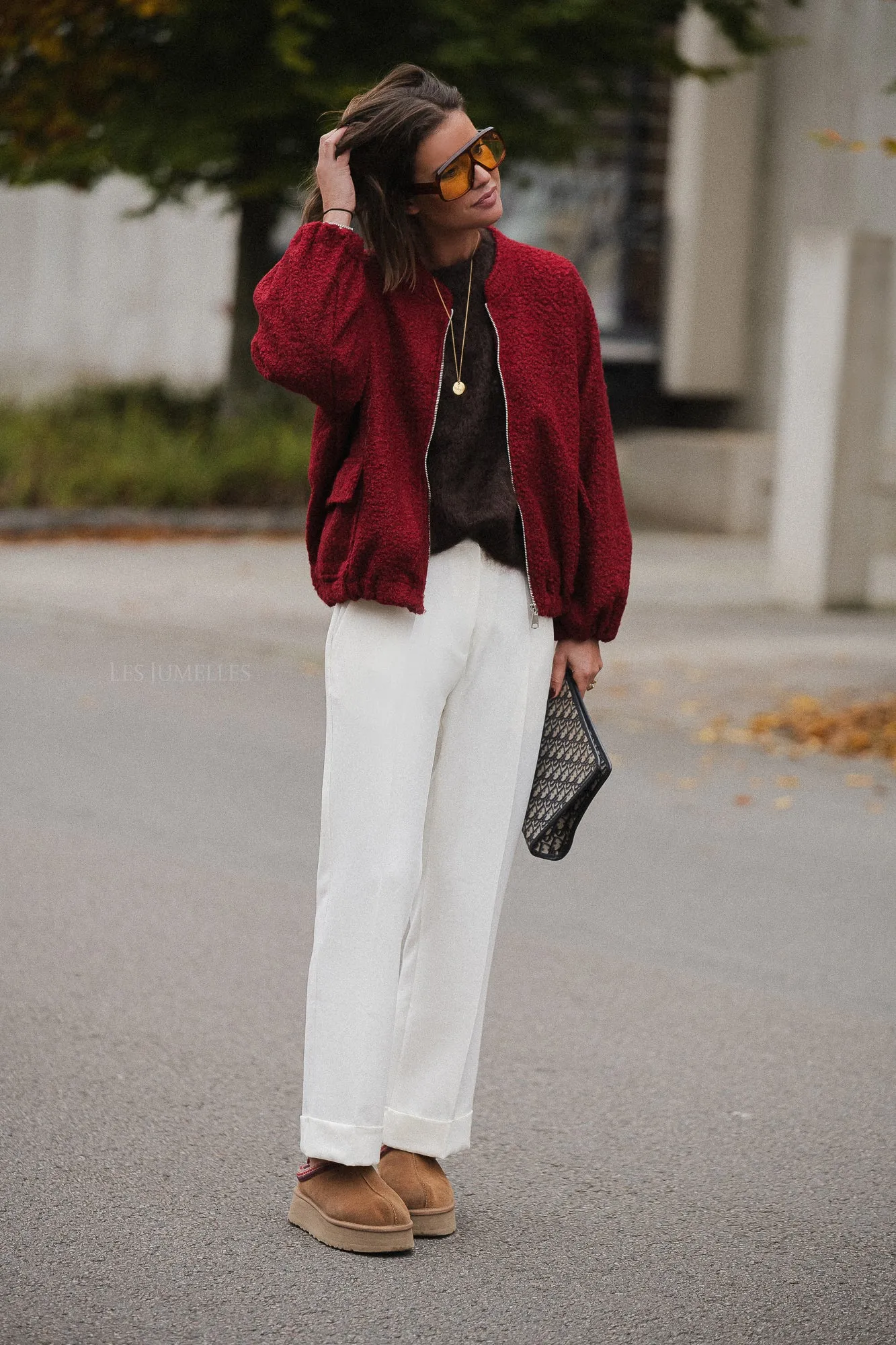 Caroline bomber jacket burgundy