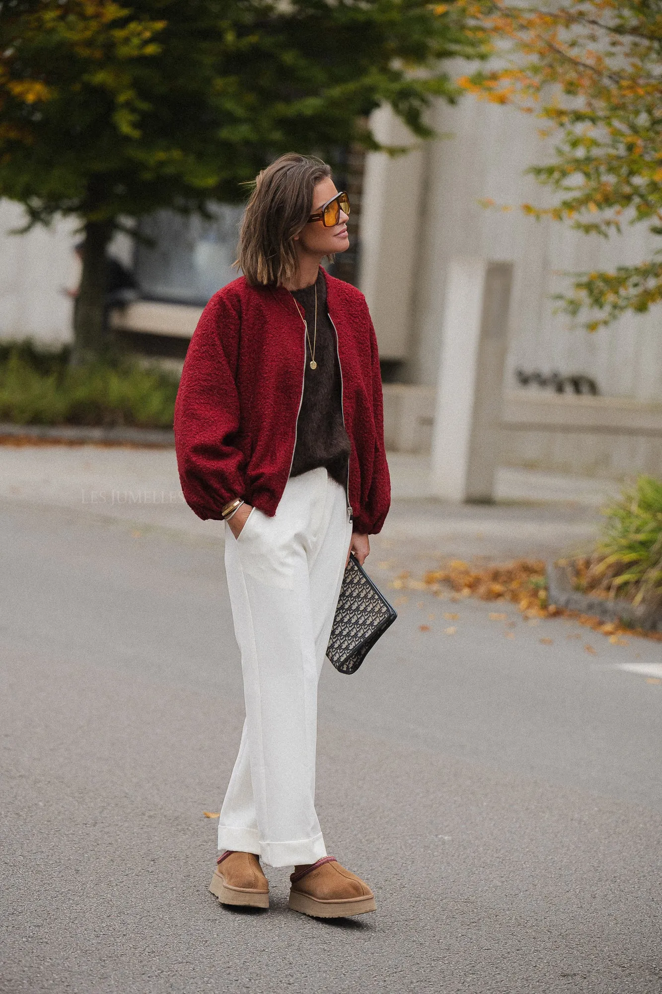 Caroline bomber jacket burgundy