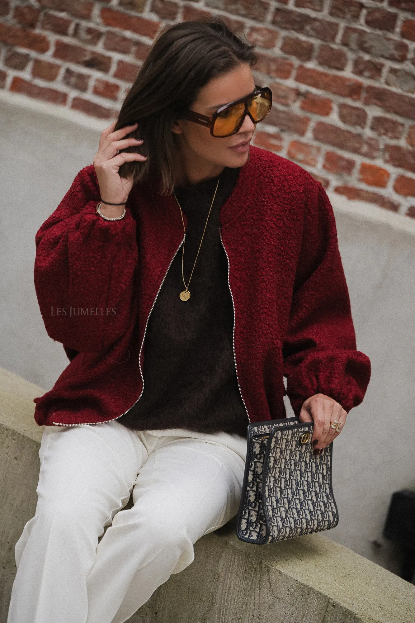 Caroline bomber jacket burgundy