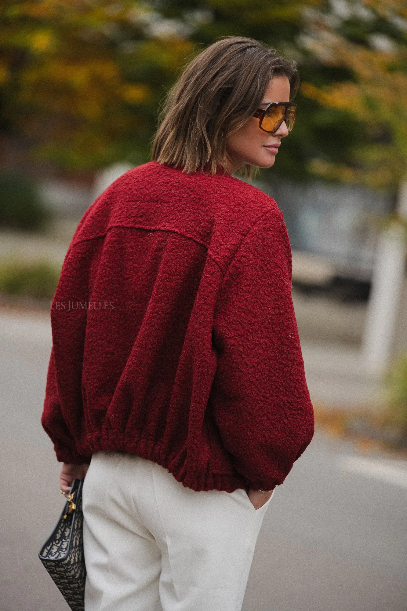 Caroline bomber jacket burgundy