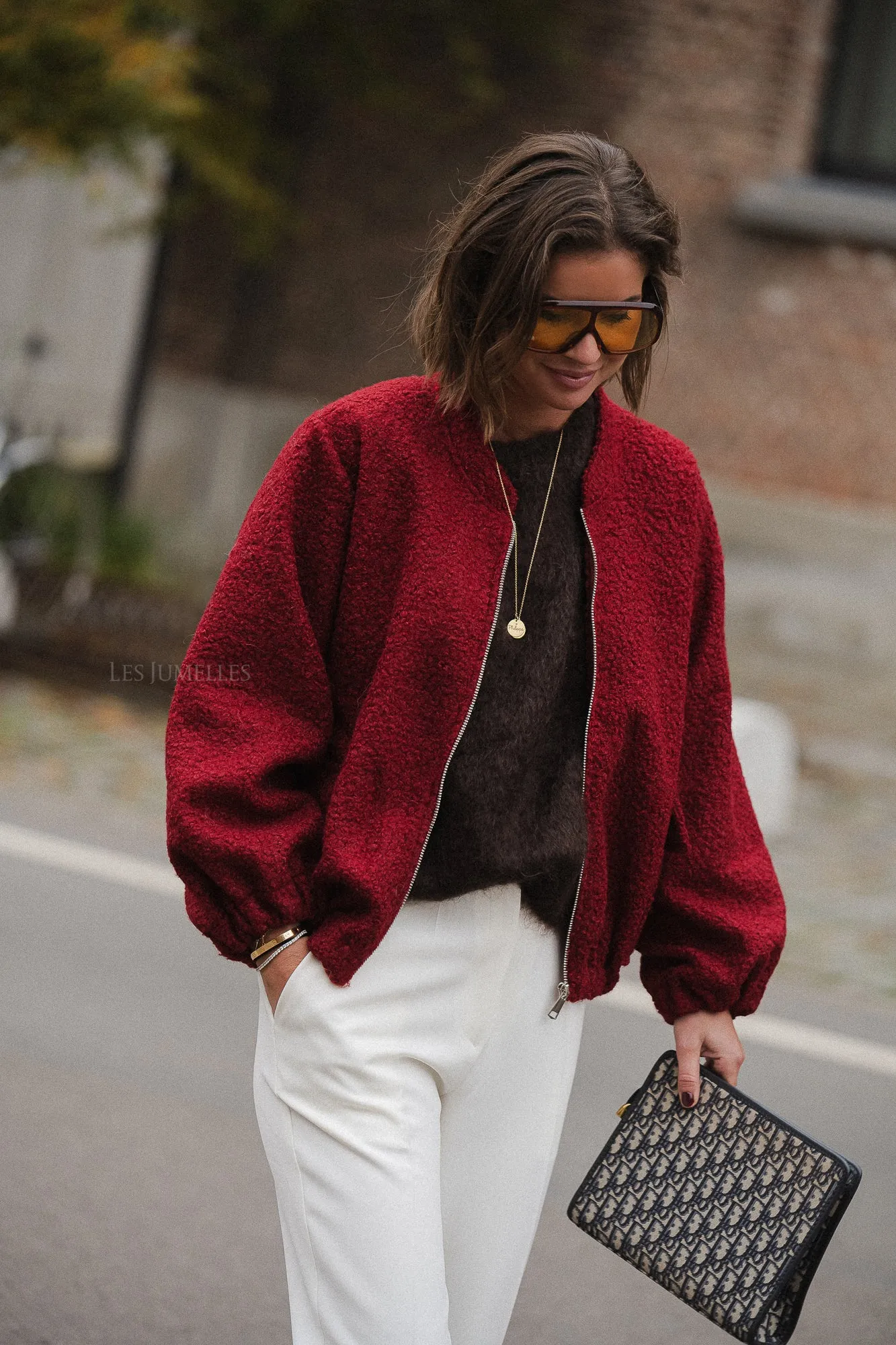 Caroline bomber jacket burgundy