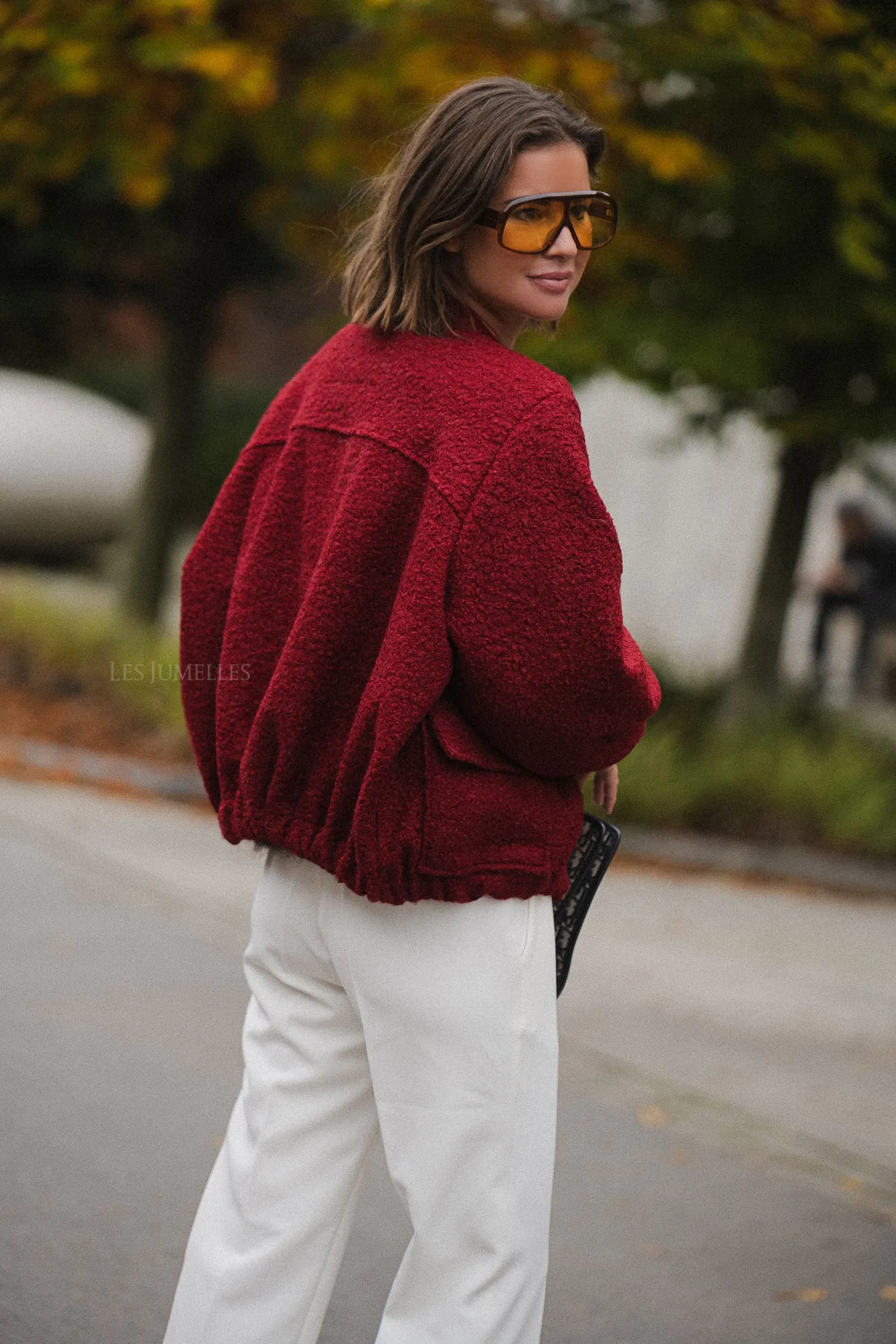 Caroline bomber jacket burgundy