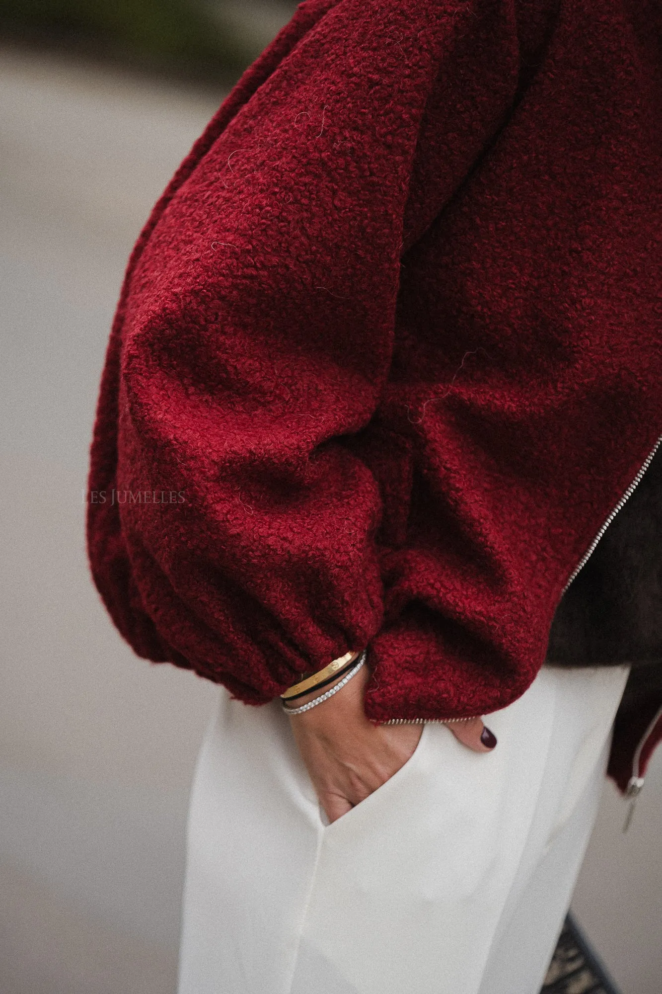 Caroline bomber jacket burgundy