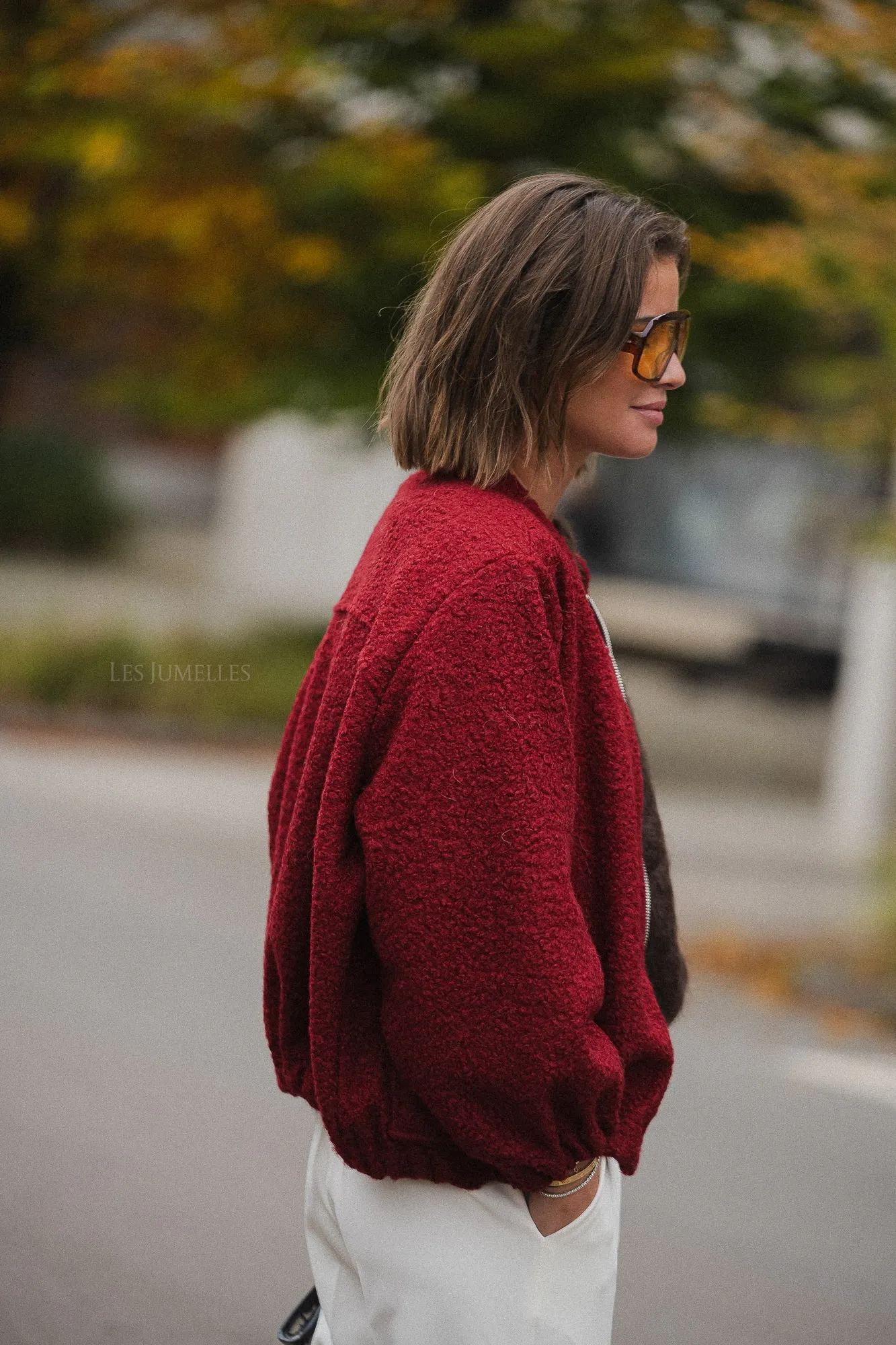 Caroline bomber jacket burgundy