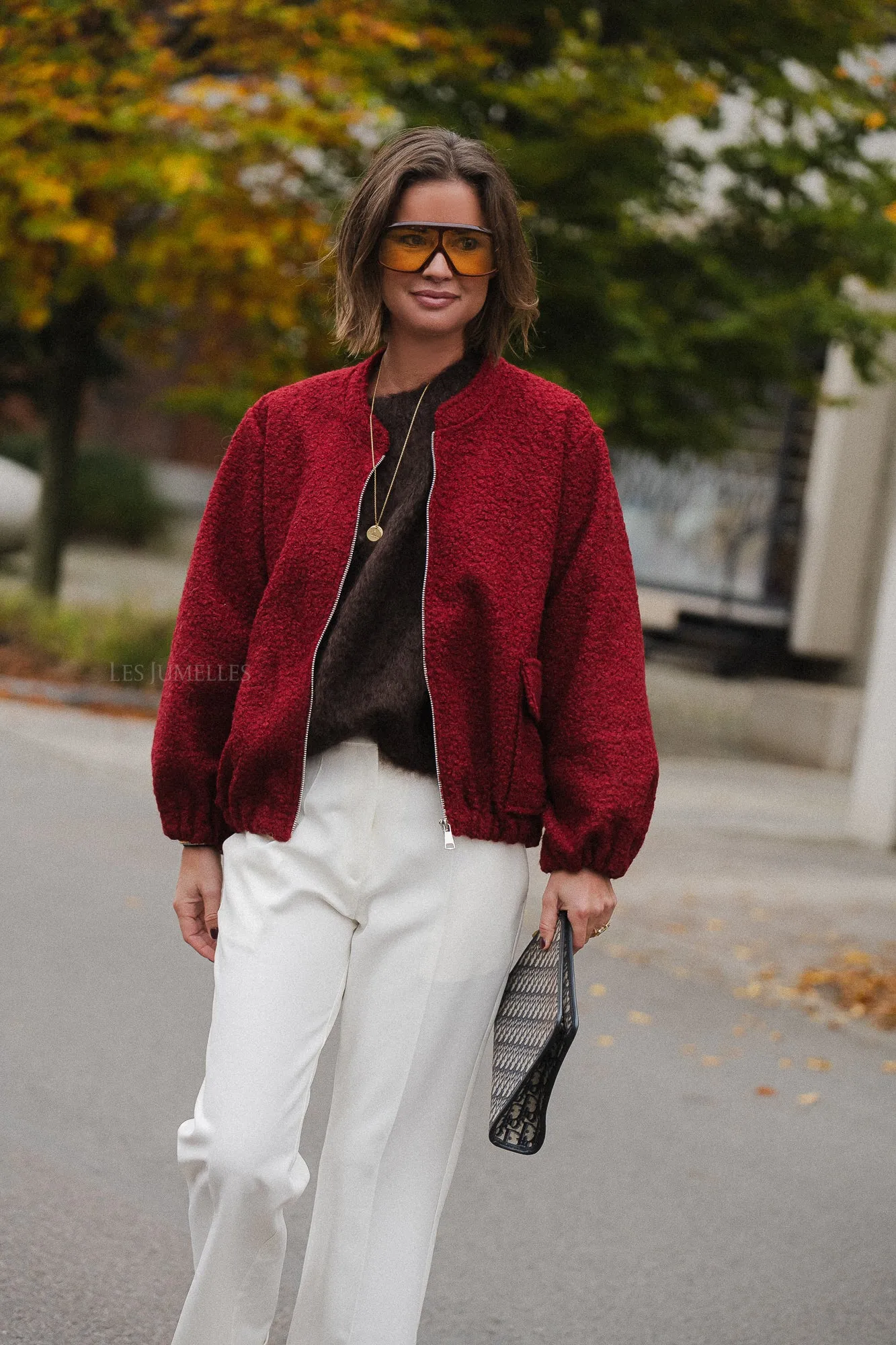 Caroline bomber jacket burgundy