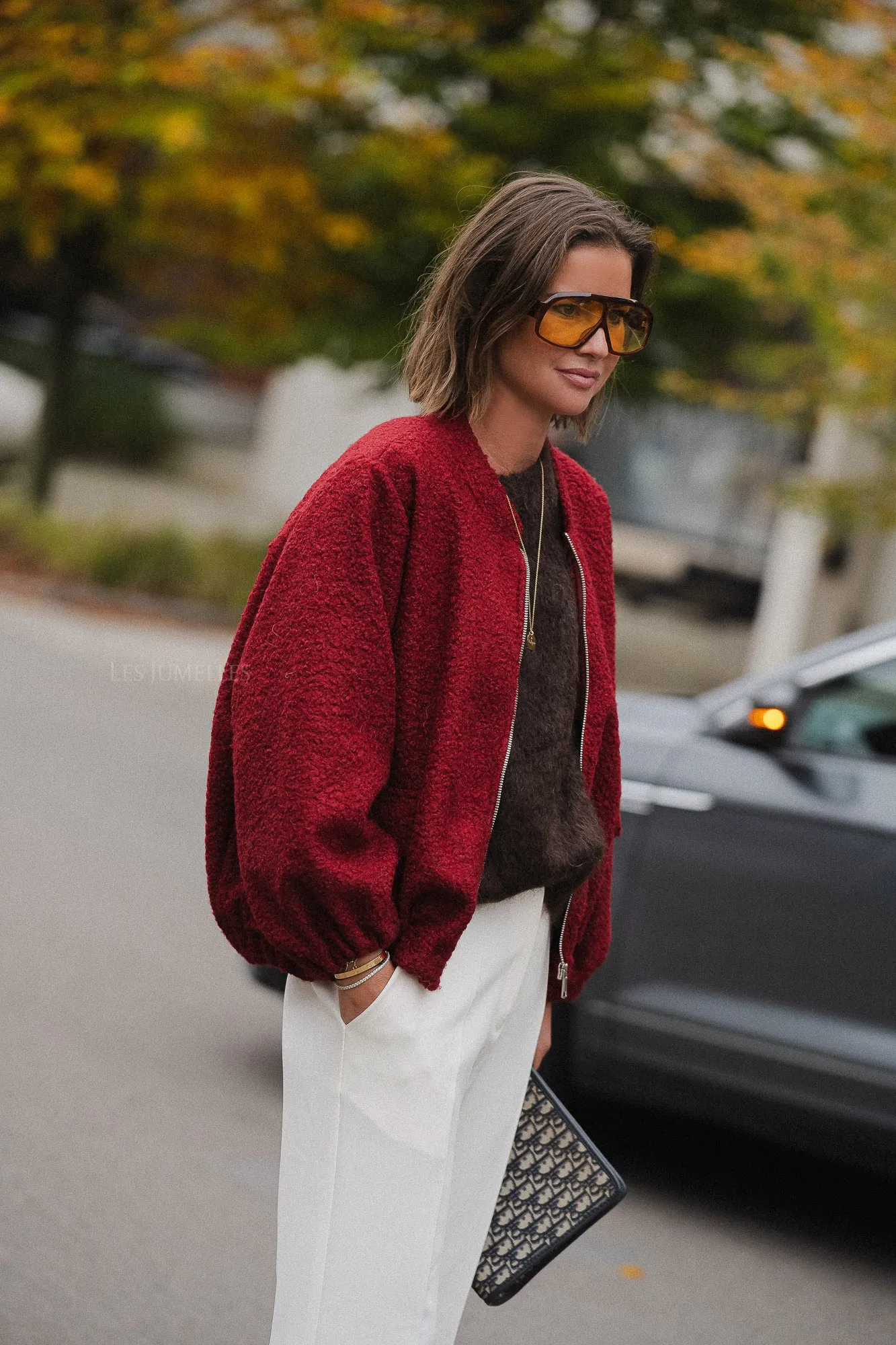 Caroline bomber jacket burgundy