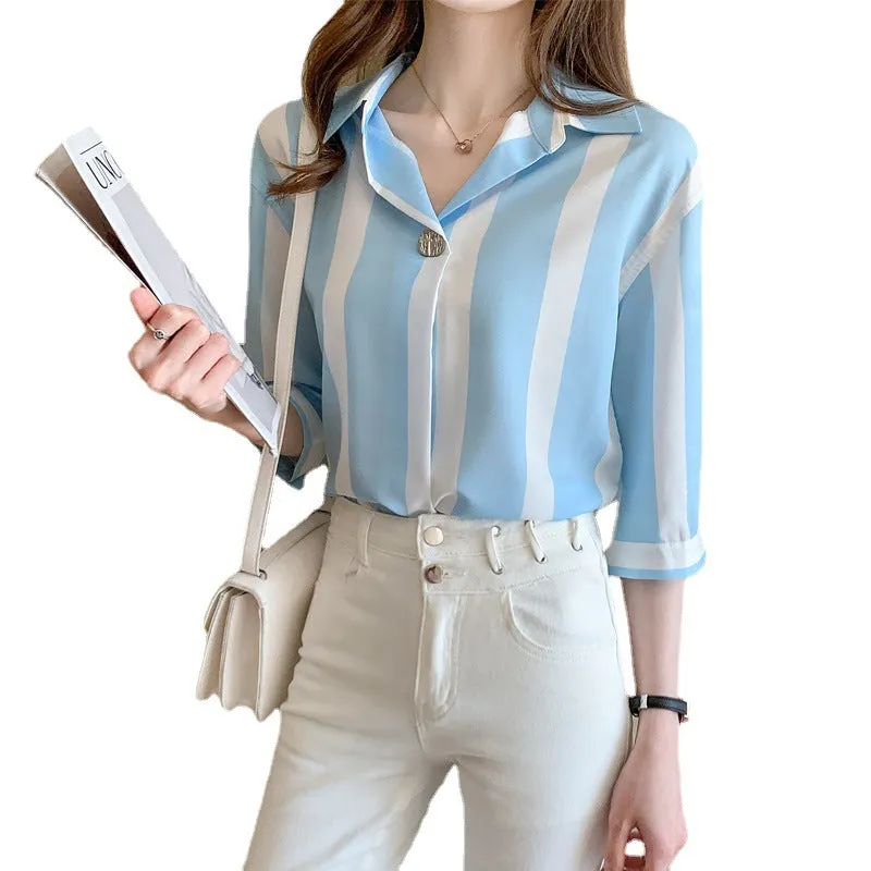 Chiffon striped Shirt women