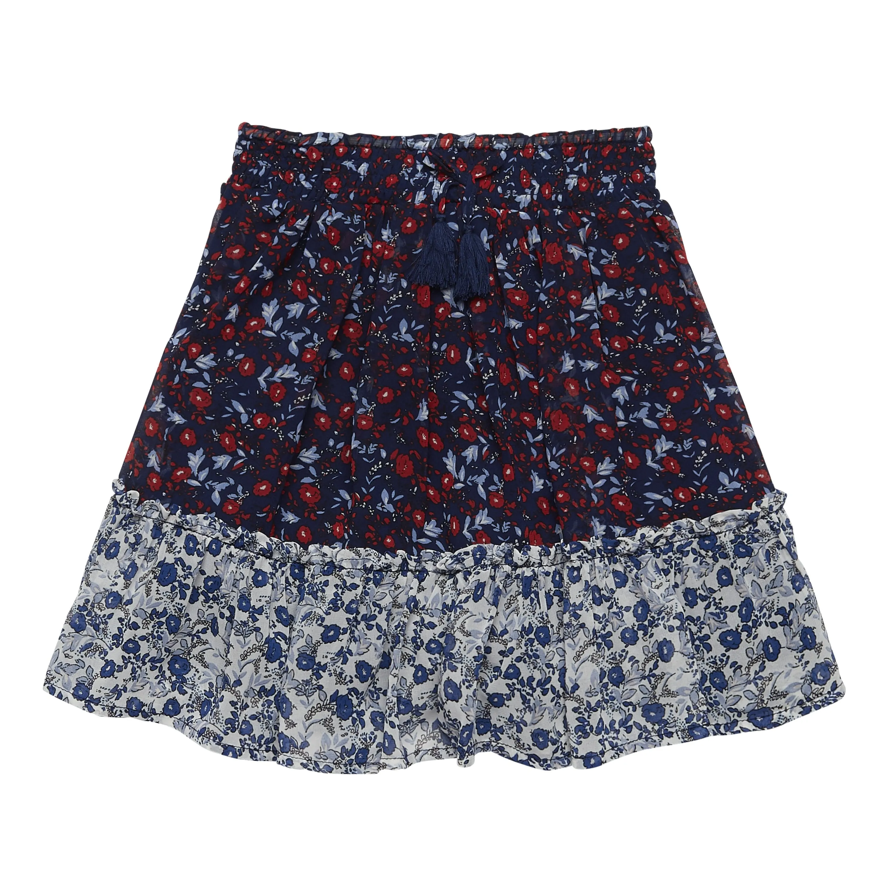 Classic Floral Ruffle Hem Skirt