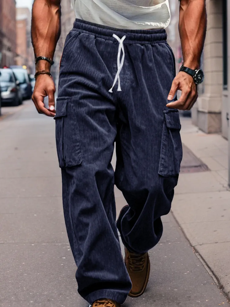 Corduroy Straight Leg Cargo Pants