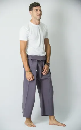 Cotton Thai Fisherman Yoga Massage Pants Solid Grey