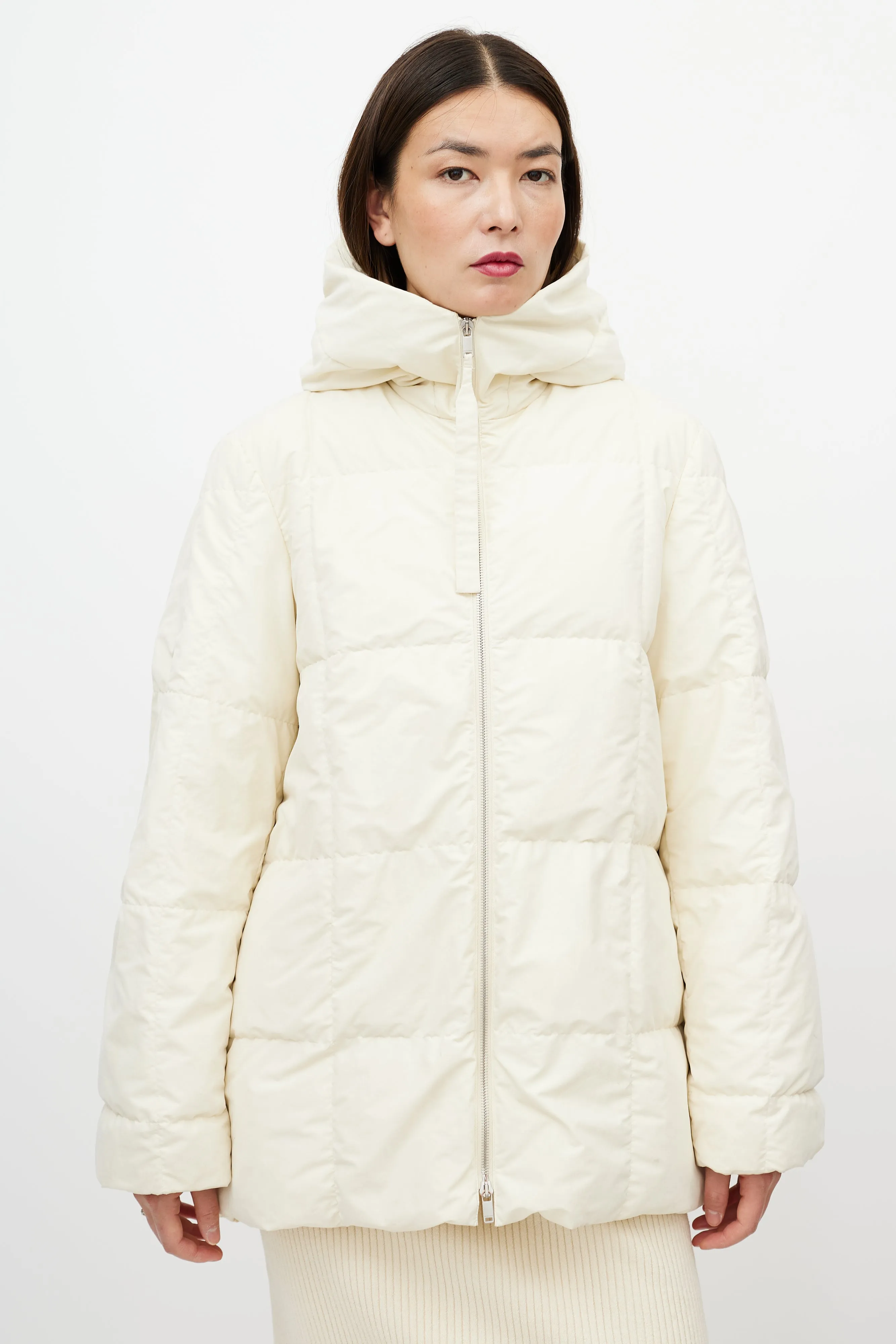 Cream Down Puffer Jacket