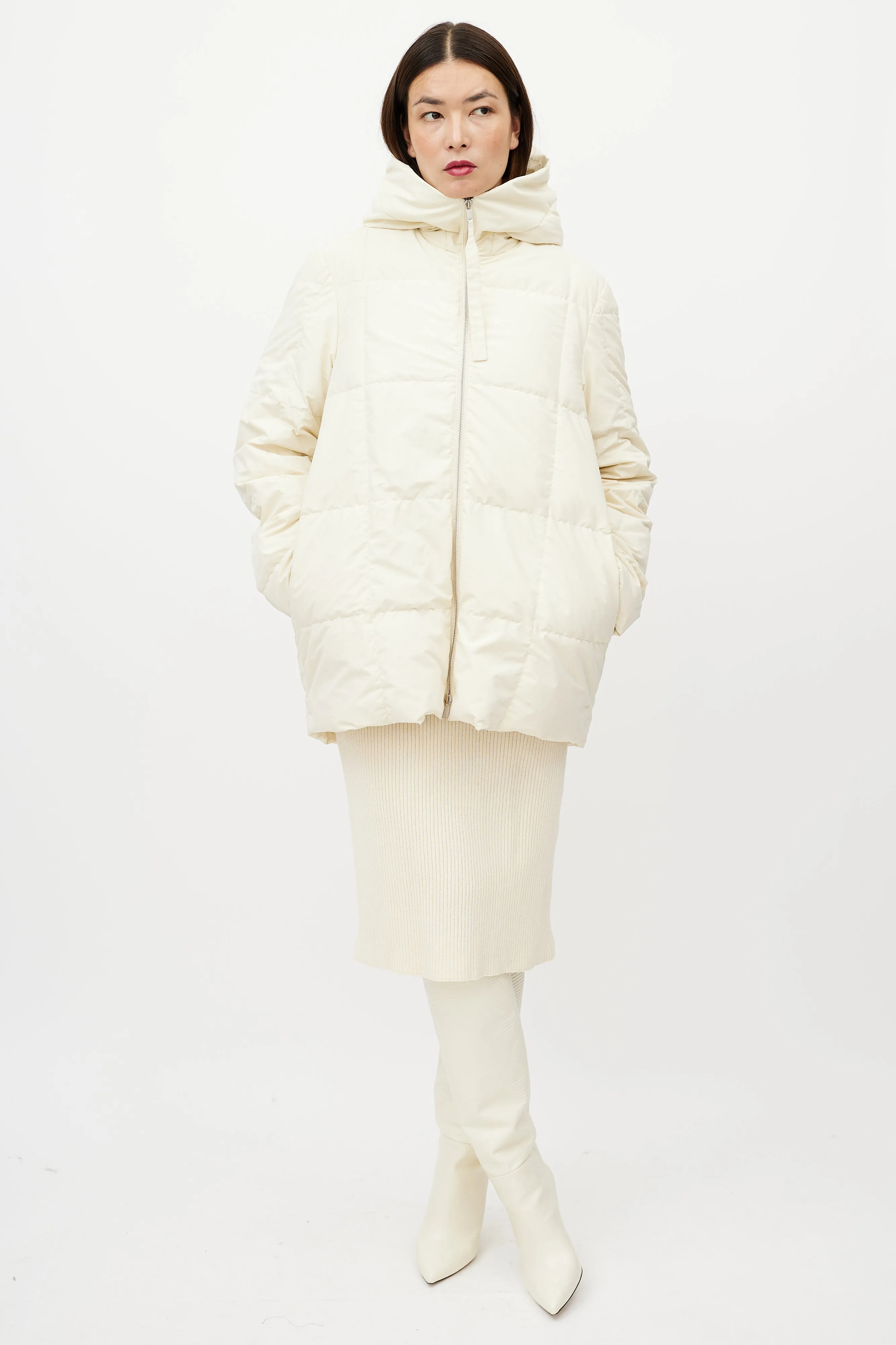 Cream Down Puffer Jacket