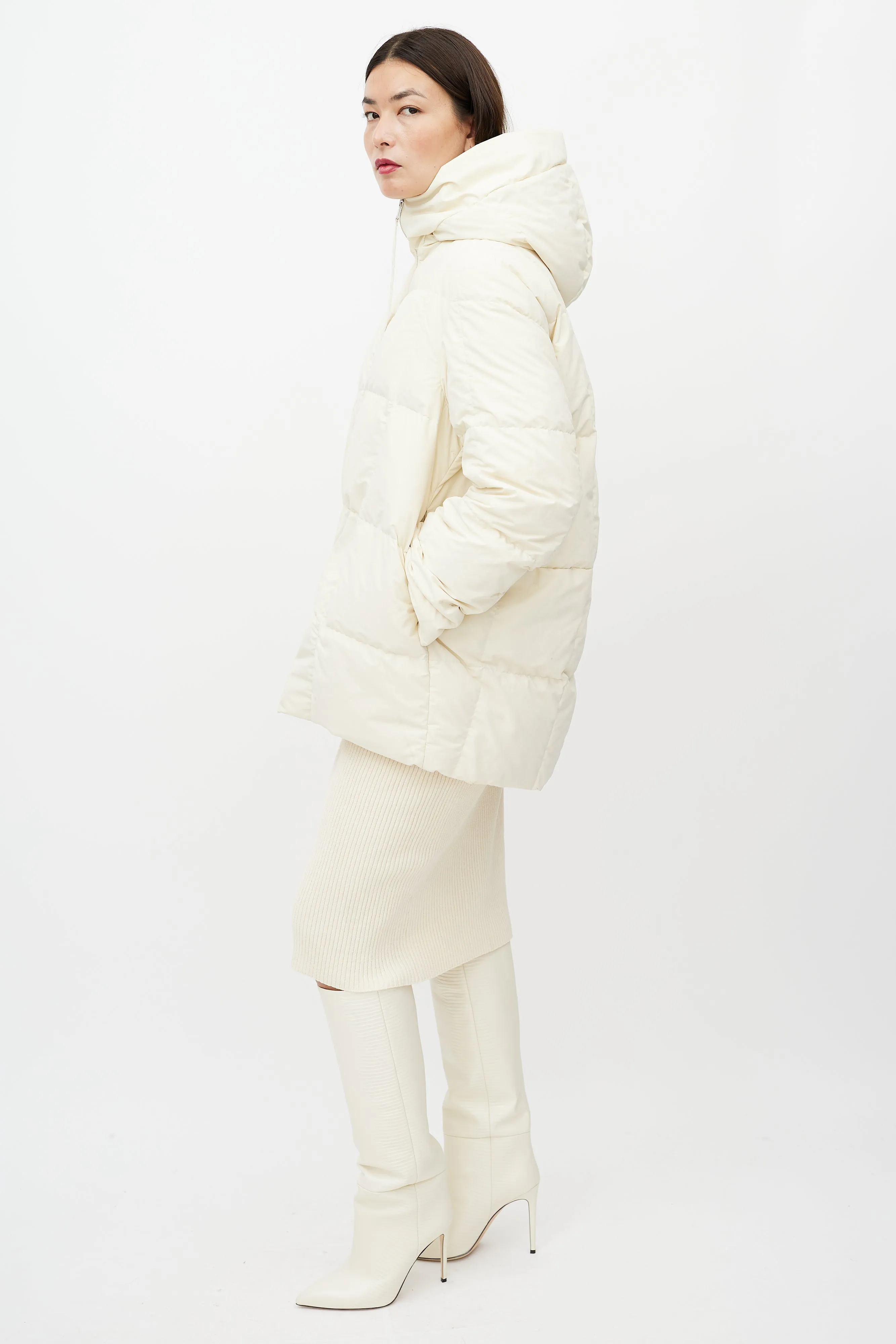 Cream Down Puffer Jacket