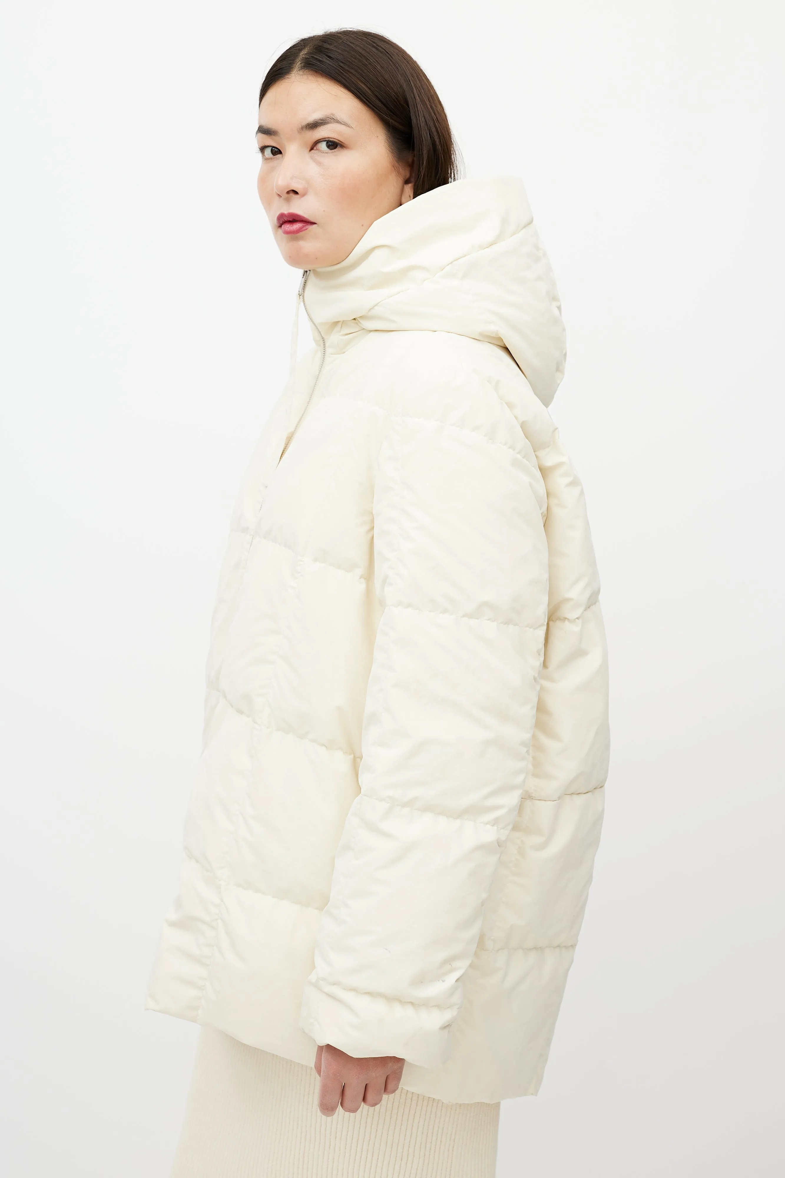 Cream Down Puffer Jacket