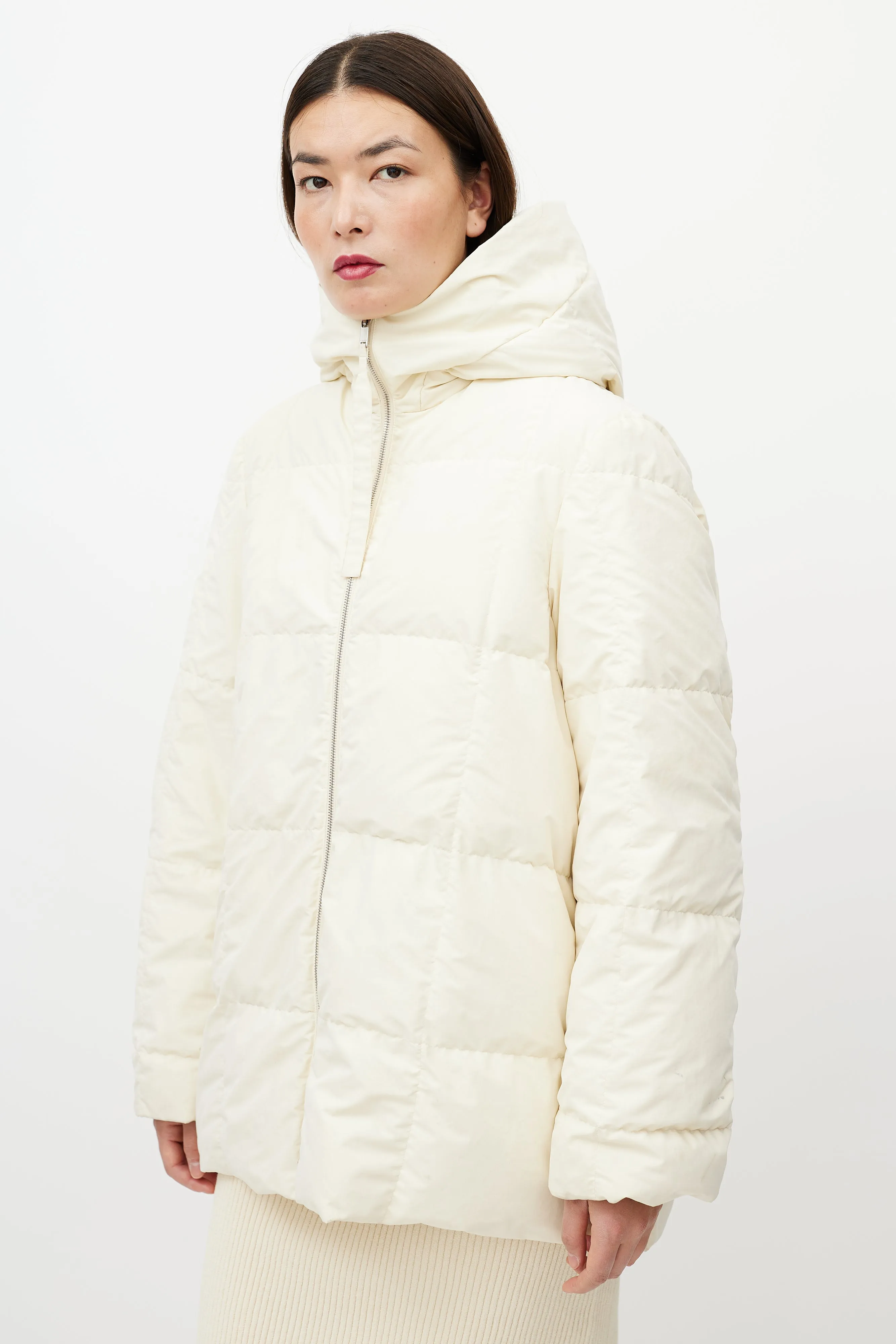 Cream Down Puffer Jacket