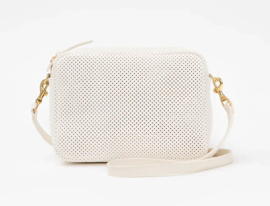 Cream Perf Leather Crossbody