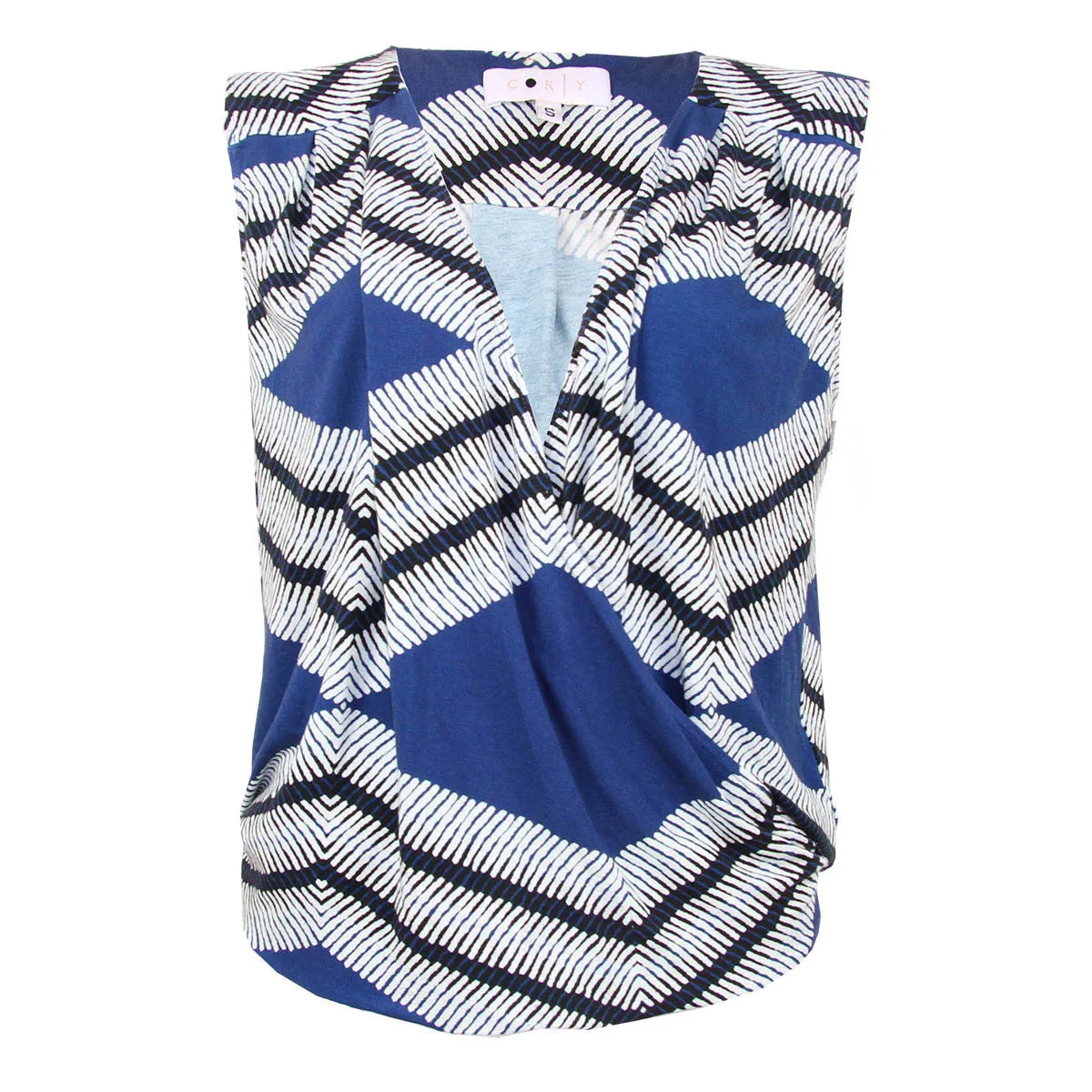 Crystal Crossover Top in Blue Print