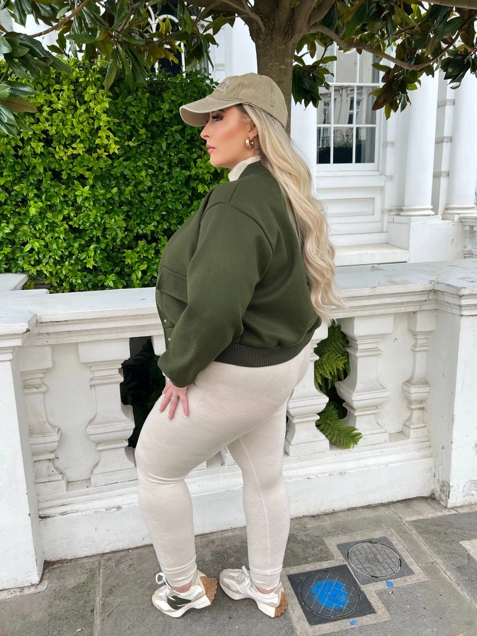 Curve Khaki Bomber Jacket