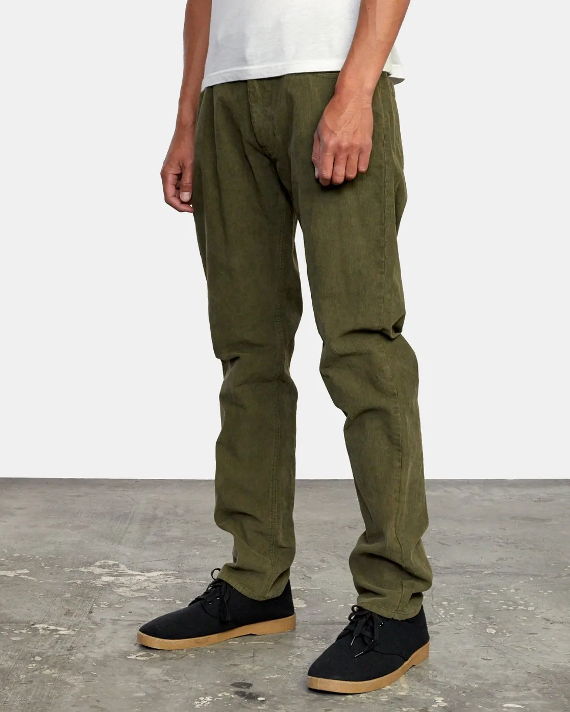 Daggers Pigment Slim Fit Corduroy Pants - Olive