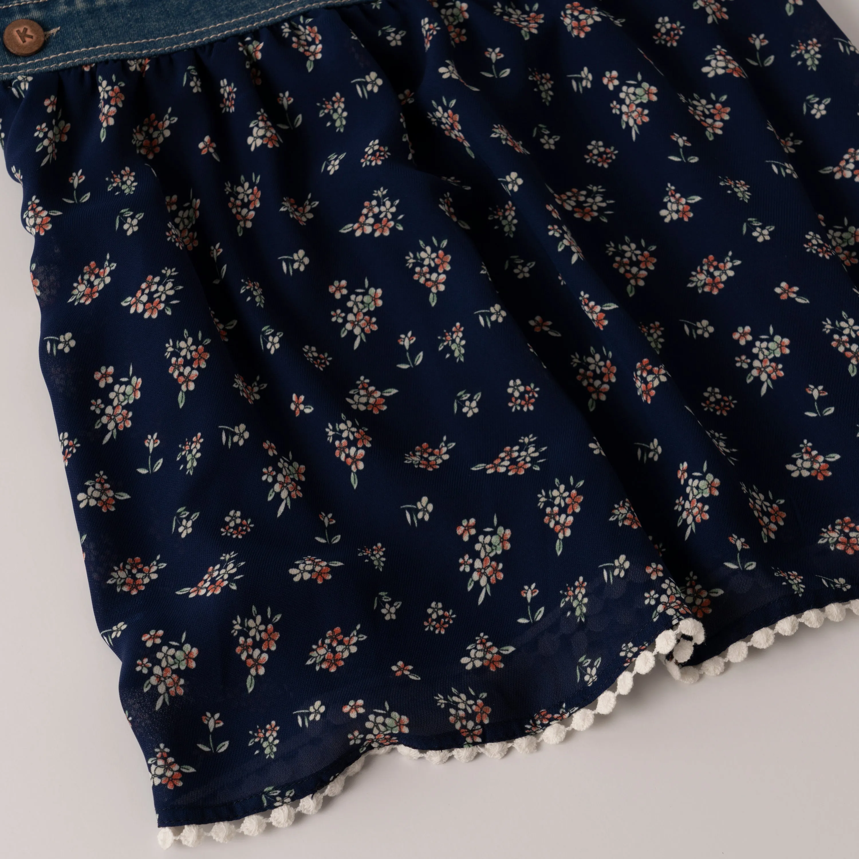 Denim And Floral Skirtall