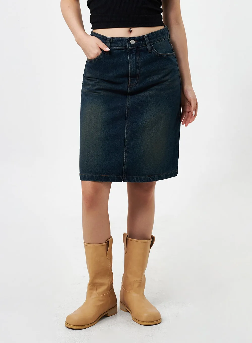 Denim Midi Skirt CY331