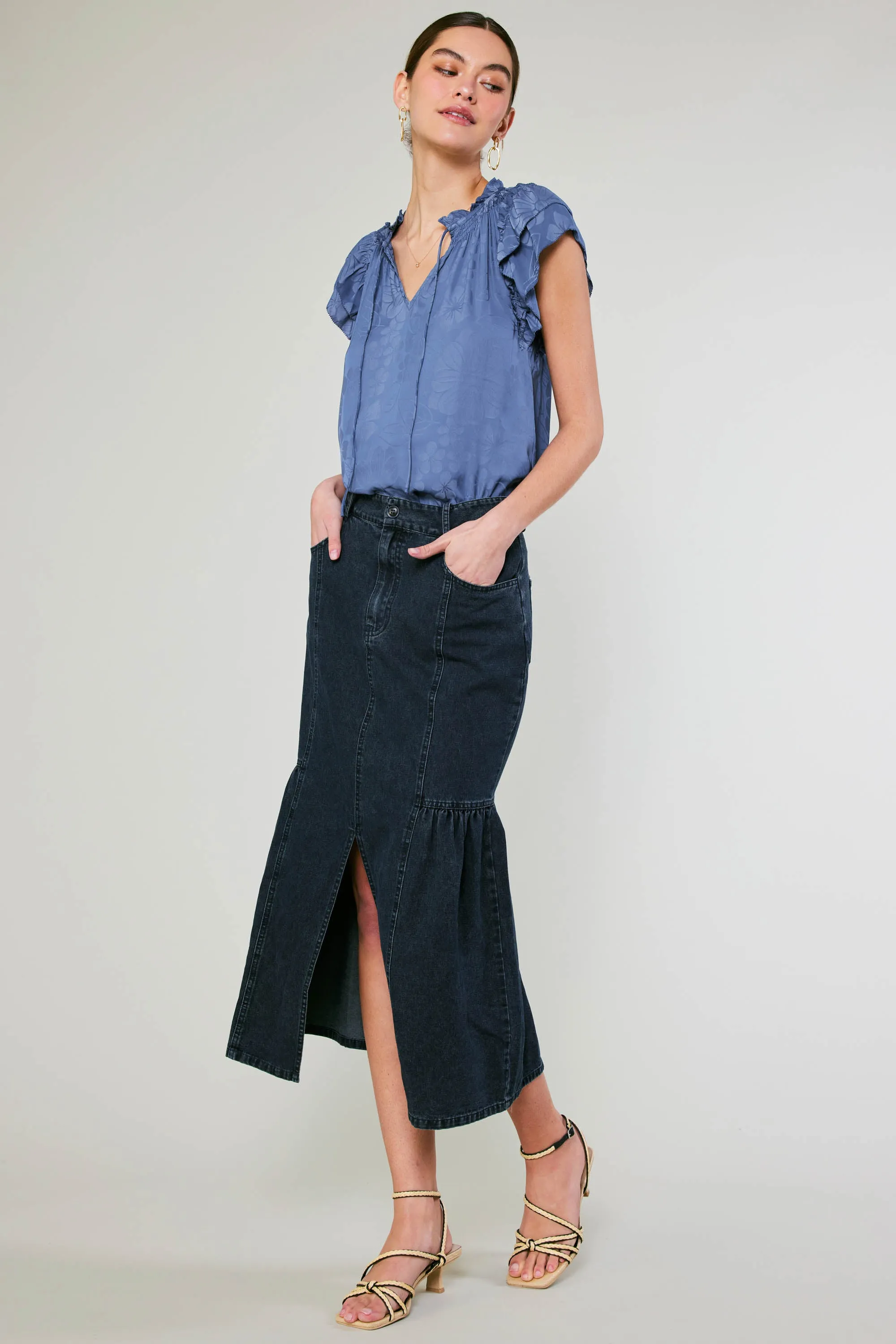 Denim Midi Skirt