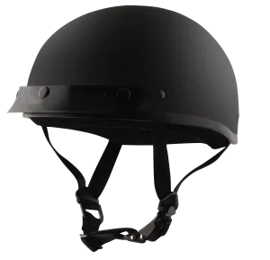 Detour Helmets D.O.T. Flat Black Half Helmet for Motorcycle Riders with Visor