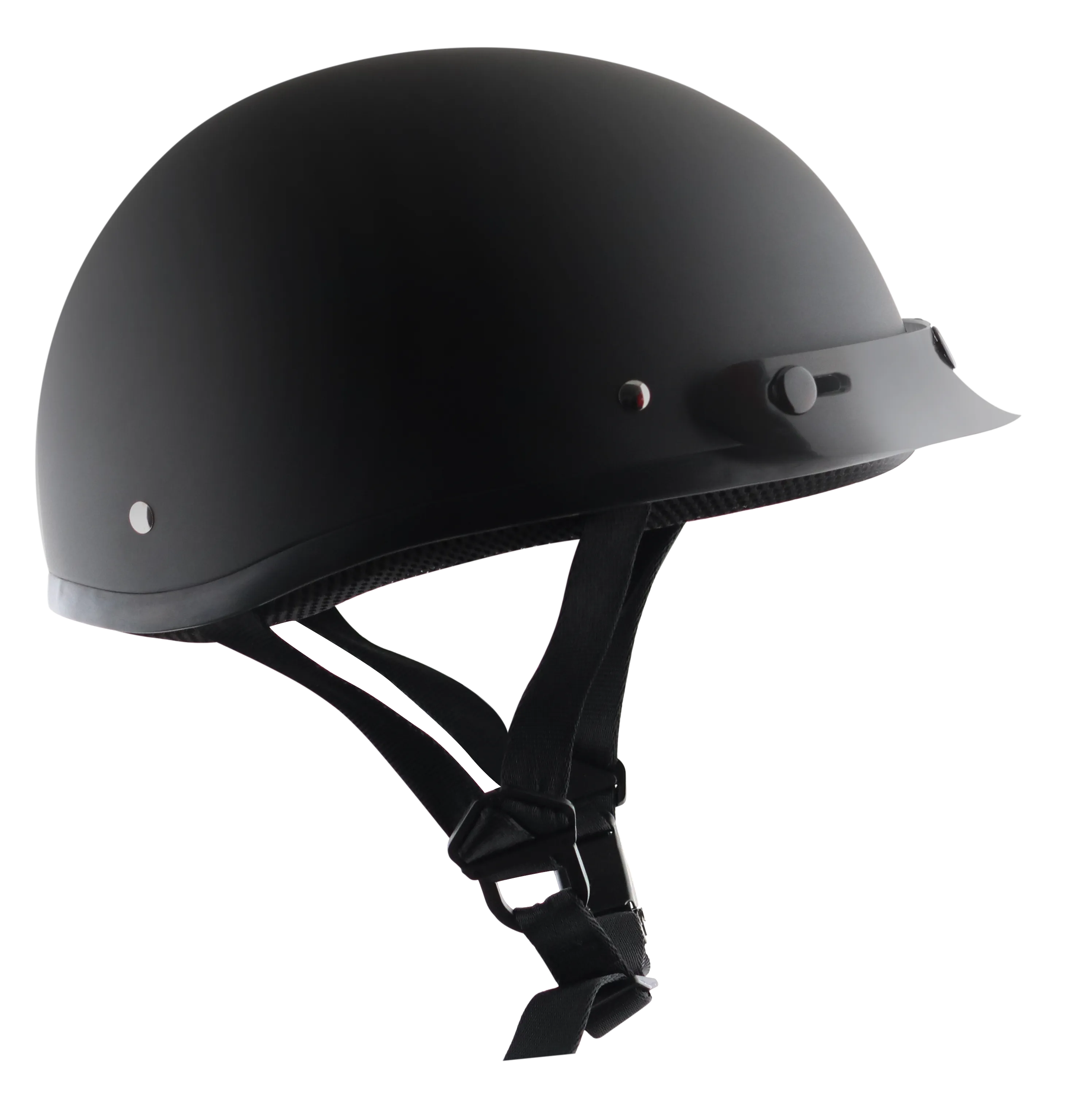 Detour Helmets D.O.T. Flat Black Half Helmet for Motorcycle Riders with Visor